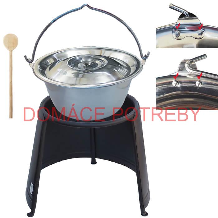 Antikorový kotlík 20 L (0,8 mm) s nitmi + chránič plameňa