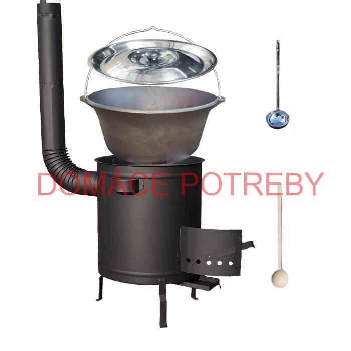 Liatinový kotlík 22 L + hrubostenná (1,5 mm) a žiaruvzdorná kotlina 45 PLUS 600