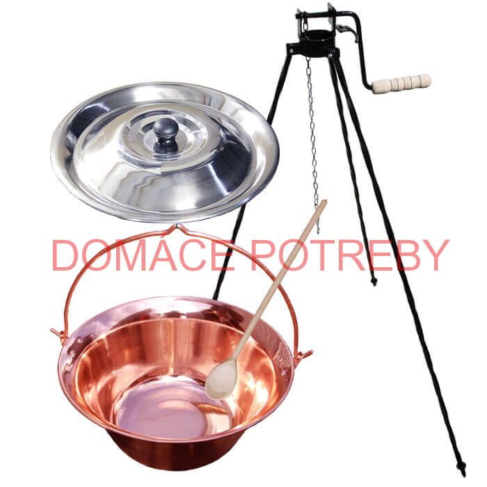 Medený kotlík 30 L (1,2 mm) + stojan s kladkou VAR
