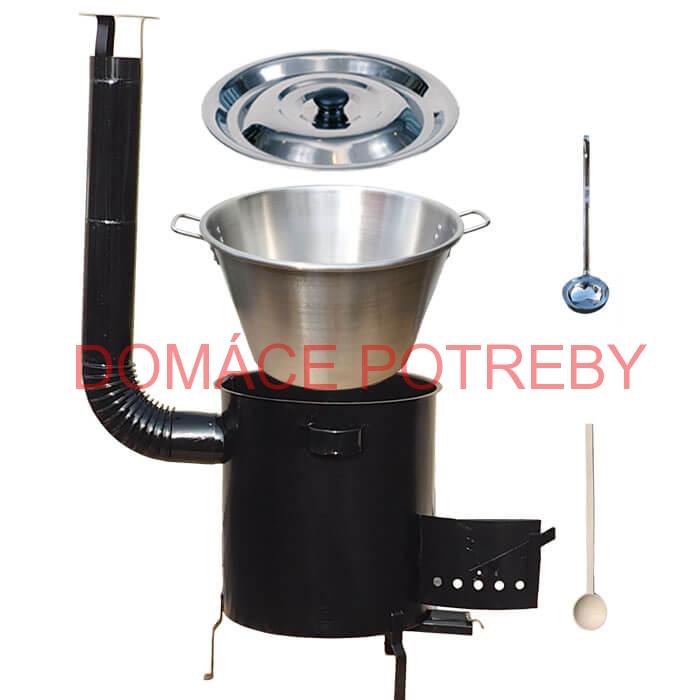 Nerezový kotol 40 L (1,2 mm) + hrubostenná (1,5 mm) kovová kotlina 45 STRONG