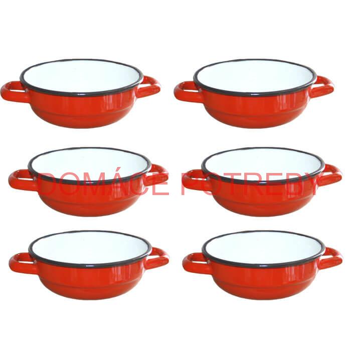 Súprava smaltovaných selských misiek 14 cm 6 ks