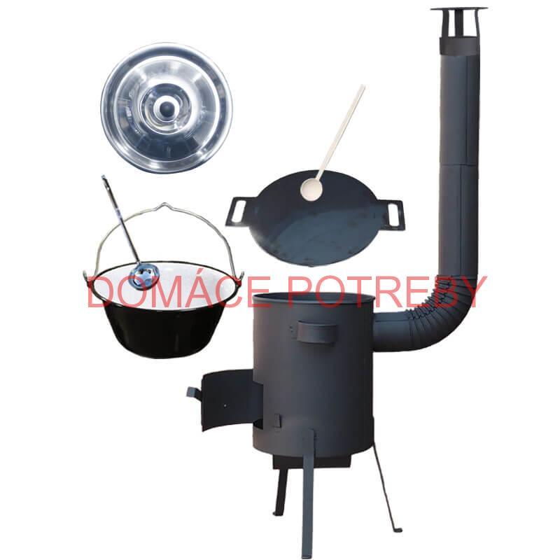 Smaltovaný kotlík 20 L + železná panvica 44 cm UNI + žiaruvzdorná kotlina 42 PLUS 600 4 MM