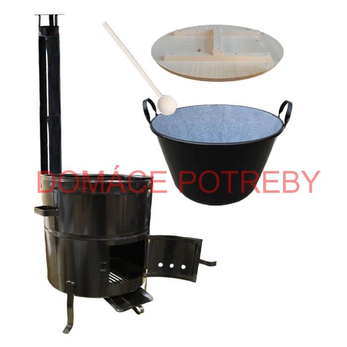 Smaltovaný kotol 100 L na zabíjačku s kovovou kotlinou 60 cm CLASSIC + vareška