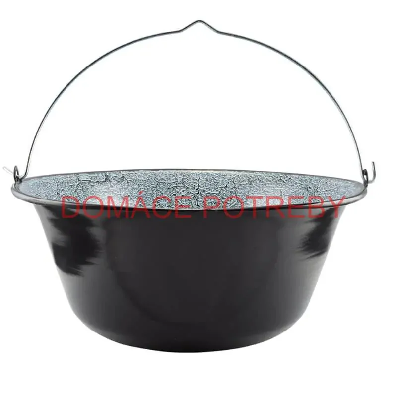 Smaltovaný kotlík 13 L + kovová kotlina 36 KOV + misky 12 ks