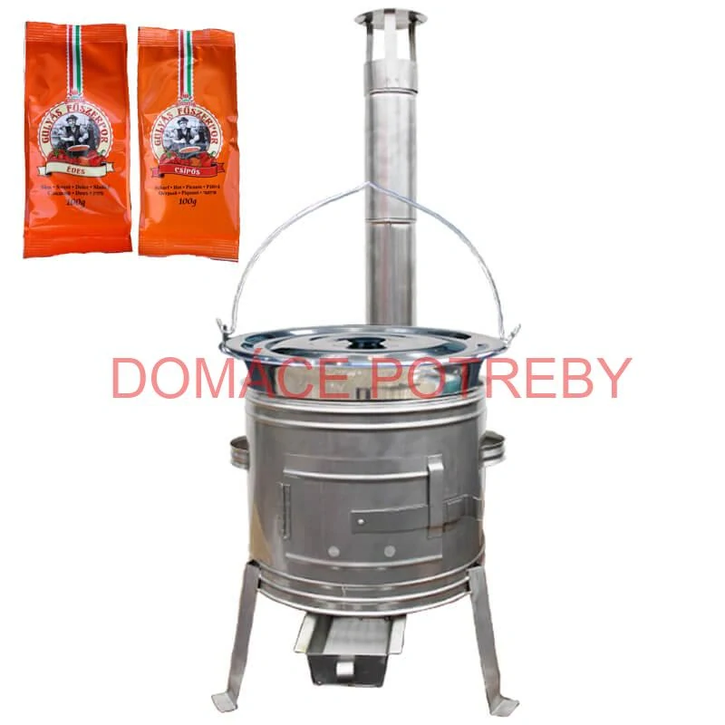 Nerezový kotlík 22 L (0,8 mm) INOX + Nerezová kotlina 42 INOX + paprikové korenie na guláš - MIX 100 g