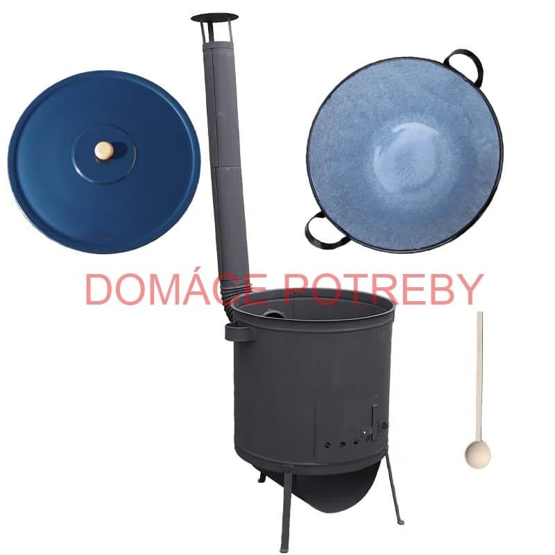Smaltovaný kotol 70 L na zabíjačku + žiaruvzdorná kotlina 53 PLUS 600 4 MM + vareška