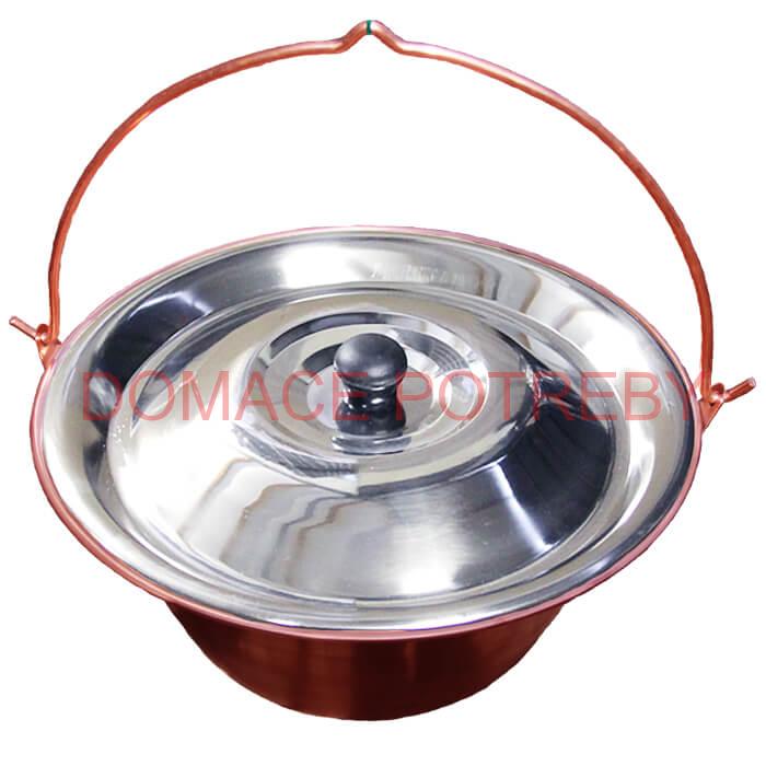 Medený kotlík 10 L + antikorová pokrievka