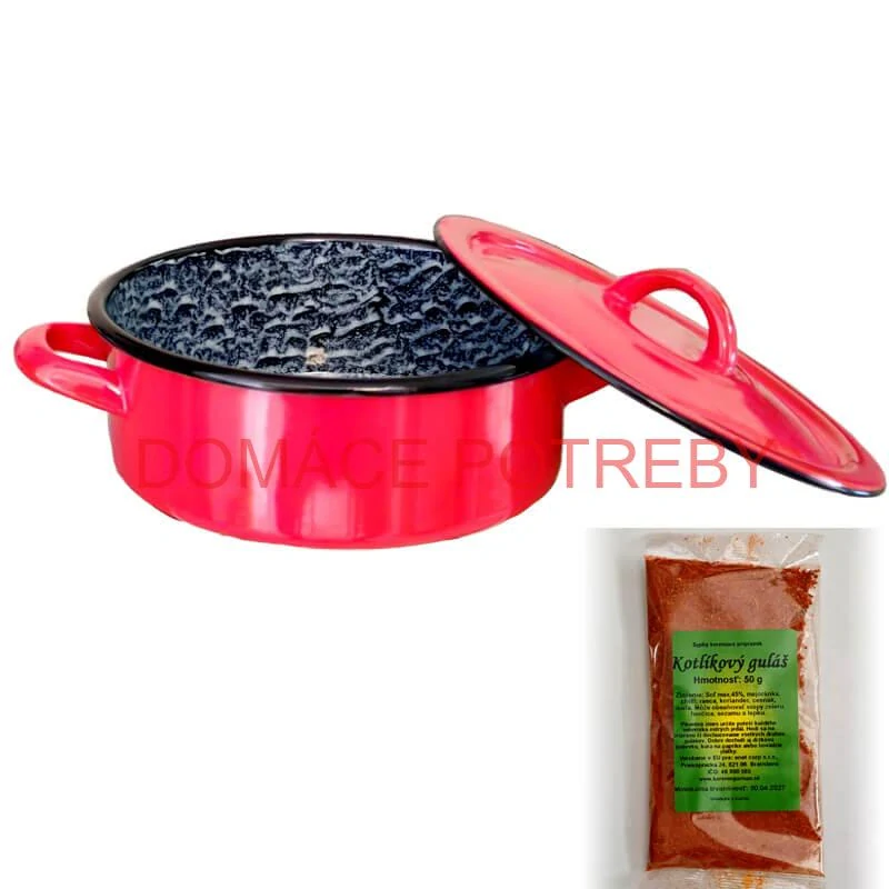 Smaltovaný kastról s pokrievkou COMBI 2,75 l + korenie na kotlíkový guláš 50 g