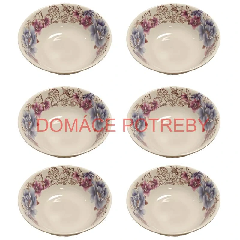 Plastová miska s kvetinovým vzorom (750 ml) – teraz v sade 6 kusov!