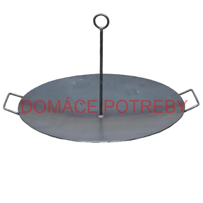 Grilovacia súprava CLASSIC STEEL PRO: Trojnožka 1,2 m s kladkou + Železná panvica 49 cm