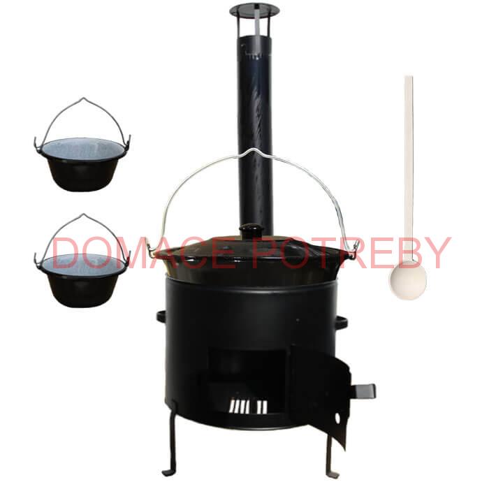 Smaltovaný kotlík 16 L (1,2 mm) + kovová kotlina 39 CLASSIC (KOV) + 2 smaltované servírovacie kotlíky 0,8 L