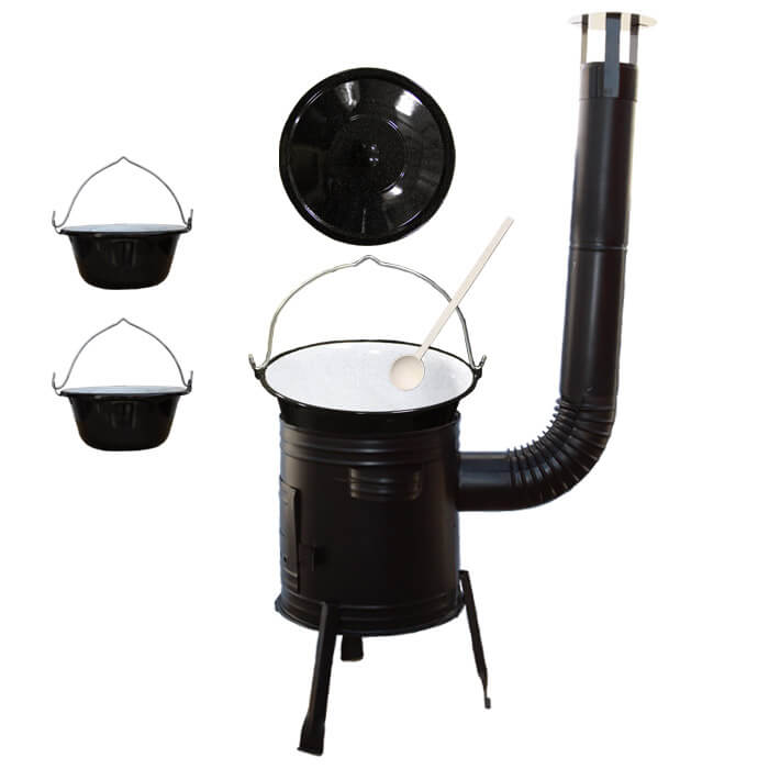 Smaltovaný kotlík 25 L (1,2 mm) + kovová kotlina 42 CLASSIC (KOV) + 2 smaltované servírovacie kotlíky 0,8 L