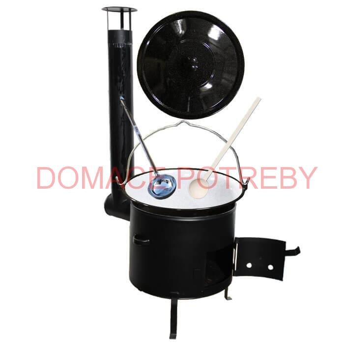 Smaltovaný kotlík 30 L (1,2 mm) + kovová kotlina 45 CLASSIC (KOV) + vareška a naberačka Easy party