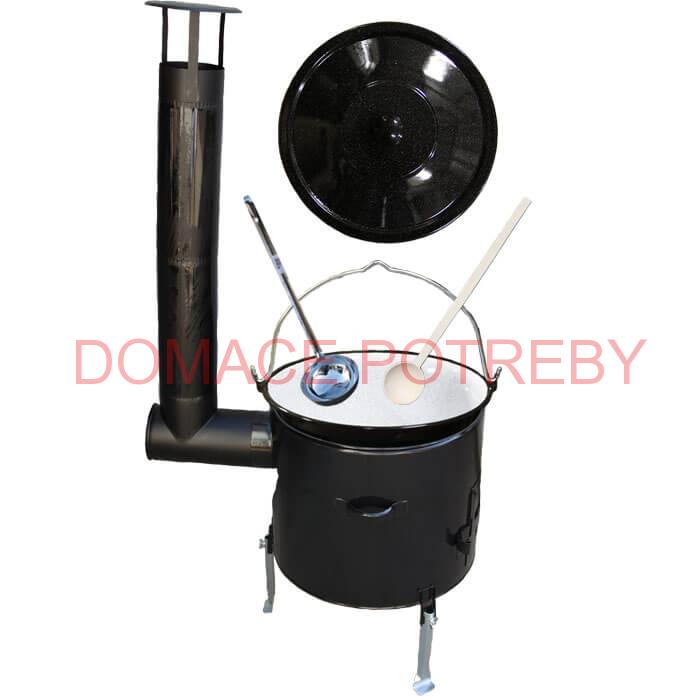 Smaltovaný kotlík 20 L (1,2 mm) + smaltovaná kotlina 42 cm + vareška a naberačka Easy party