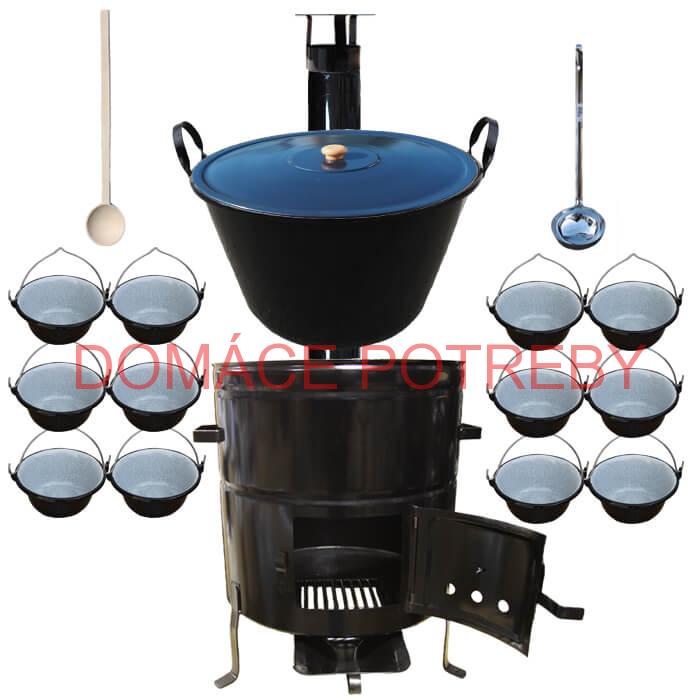 Smaltovaný kotol 50 L + servírovacie kotlíky (12 ks) BIG PARTY