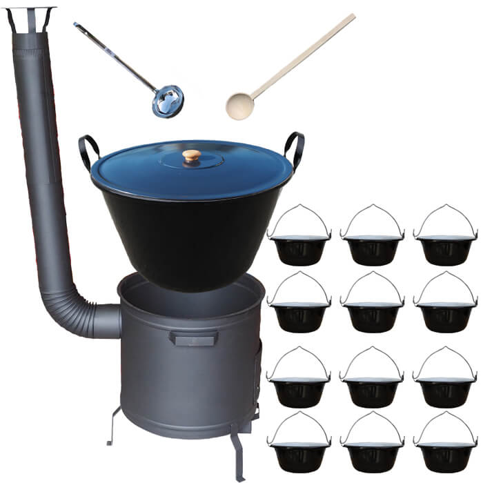 Smaltovaný kotol 50 L + servírovacie kotlíky (12 ks) PLUS 600