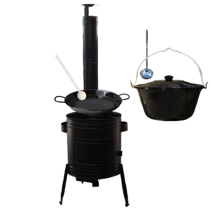 Paella smaltovaná panvica 46 cm so smaltovaným kotlíkom 20 L (1,2 mm) a kotlinou