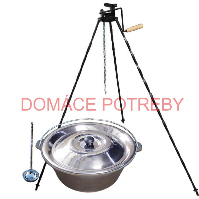 Liatinový kotlík 10,8 L + stojan s kladkou VAR