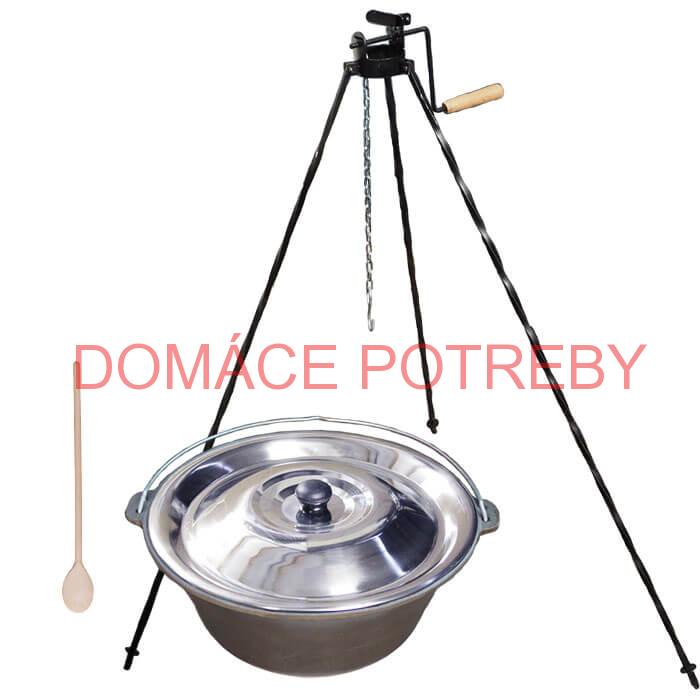 Liatinový kotlík 16 L + stojan s kladkou VAR