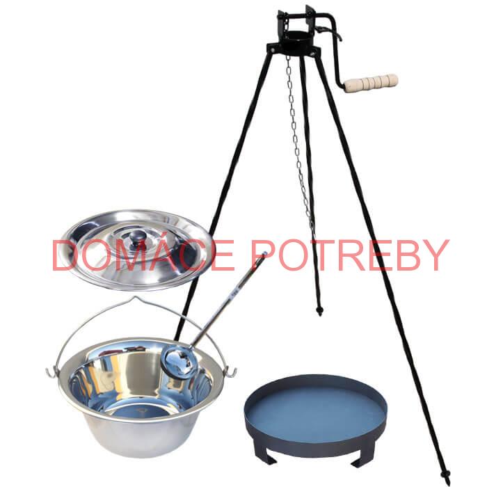 Antikorový kotlík 14 L (0,8 mm) + Ohnisko + stojan s kladkou VAR