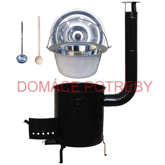 Nerezový kotlík 30 L (1,2 mm) + hrubostenná (1,5 mm) kovová kotlina 45 STRONG