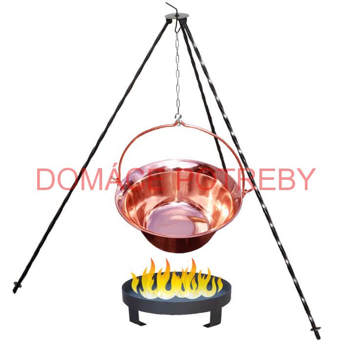 Medený kotlík 20 L (1,2 mm) + trojnožka 1,2 m + ohnisko 36 cm