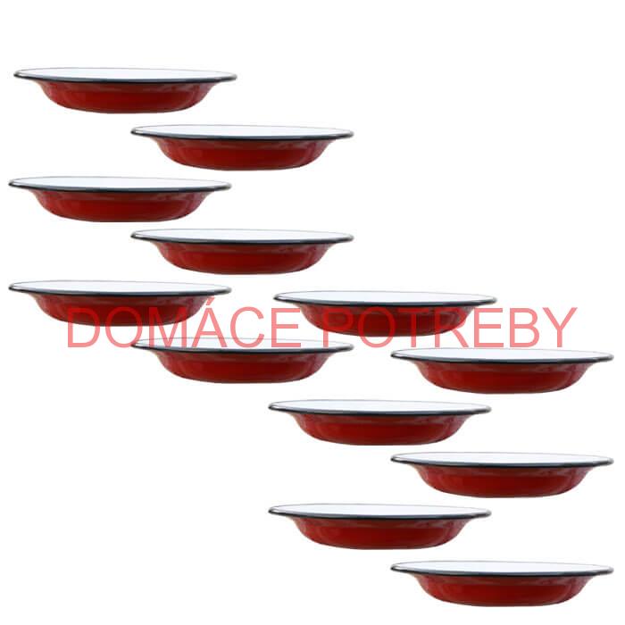 Súprava smaltovaných plytkých tanierov 22 cm 12 ks
