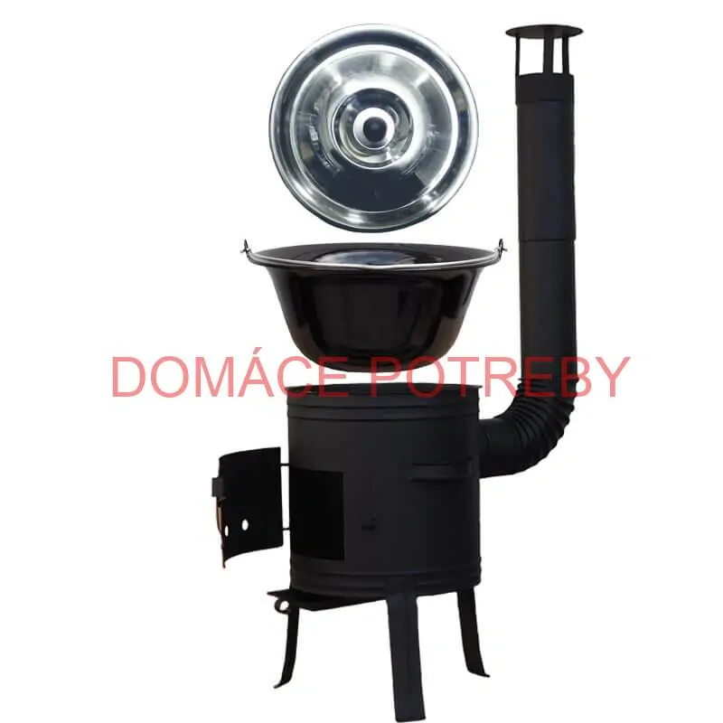 Smaltovaný kotlík 11 L BLACK + nerezová poklice INOX + žáruvzdorná kotlina 33 cm Plus 700