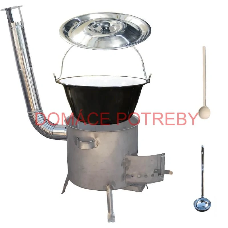 Smaltovaný kotlík 25 L (1,2 mm) + nerezová kotlina 45 cm (1,5 mm) STRONG CLASSIC