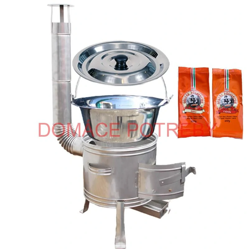 Nerezový kotlík 22 L (0,8 mm) INOX + Nerezová kotlina 42 INOX + paprikové korenie na guláš - MIX 100 g