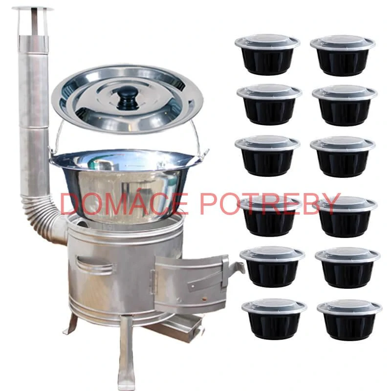 Nerezový kotlík 22 L (0,8 mm) INOX + Nerezová kotlina 42 INOX + misky 12 ks