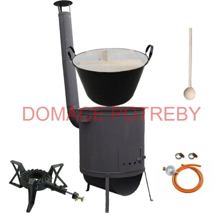 Zabíjačkový smaltovaný kotol 100 L, žiaruvzdorná kotlina 42 PLUS 600 4 MM, horák 7 kW + varecha