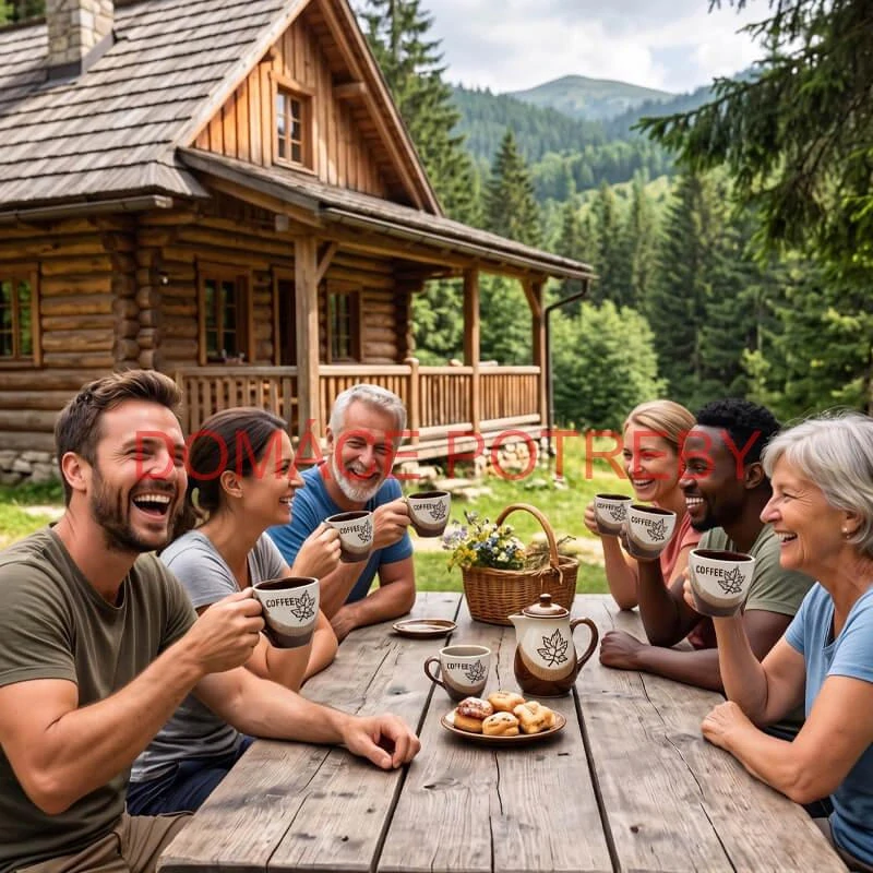 Súprava keramických pohárov na kávu 100 ml 6 ks