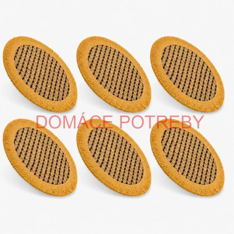 Prírodné podložky pod tanier so strapcami 37 cm, 6 ks