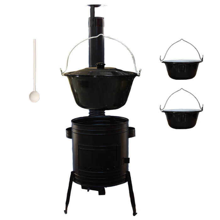 Smaltovaný kotlík 25 L (1,2 mm) + kovová kotlina 42 CLASSIC (KOV) + 2 smaltované servírovacie kotlíky 0,8 L