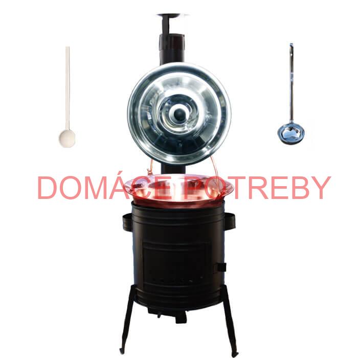 Medený kotlík 10 L (1,2 mm) + kovová kotlina 31 CLASSIC (KOV) + vareška a naberačka PARTY