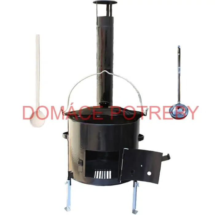 Smaltovaný kotlík 30 L (1,2 mm) + smaltovaná kotlina 45 cm + vareška a naberačka Easy party