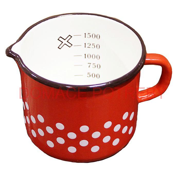 Smaltovaný hrnček 1,5 L (bodky)