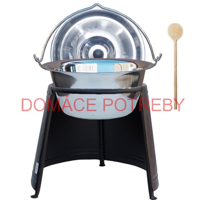 Nerezový kotlík 10 L (0,8 mm) + pokrievka + chránič plameňa