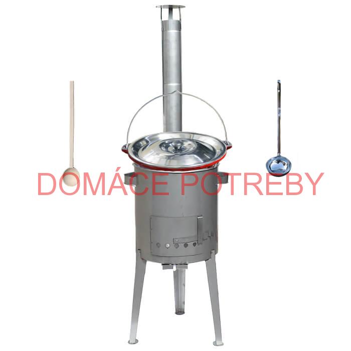 Liatinový kotlík 16 L + nerezová kotlina a naberačka LUXUS