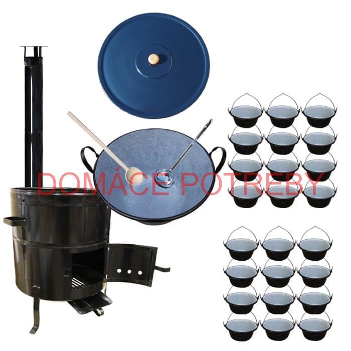 Smaltovaný kotol 80 L + servírovacie kotlíky (24 ks) BIG PARTY 