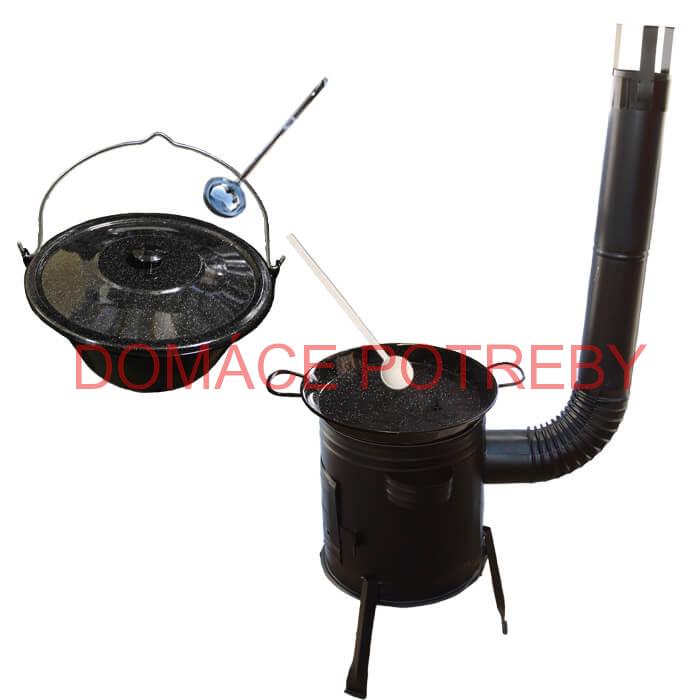 Paella smaltovaná panvica 34 cm so smaltovaným kotlíkom 8 L (1,2 mm) a kotlinou