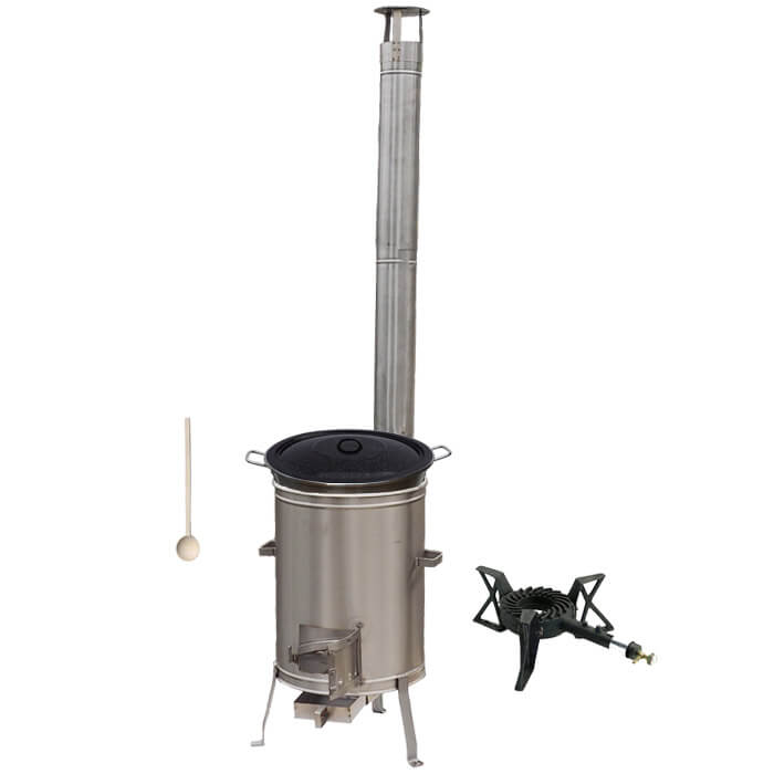 Nerezový kotol 40 L (1,2 mm) + nerezová kotlina 45 cm + vareška LUX