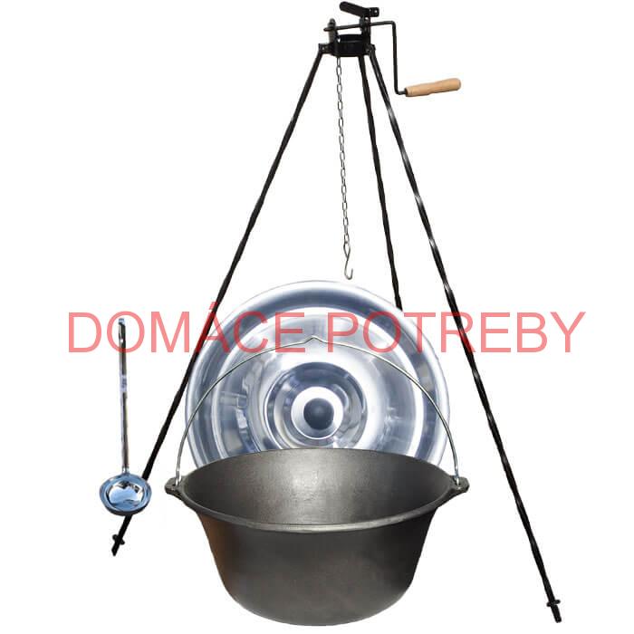 Liatinový kotlík 10,8 L + stojan s kladkou VAR