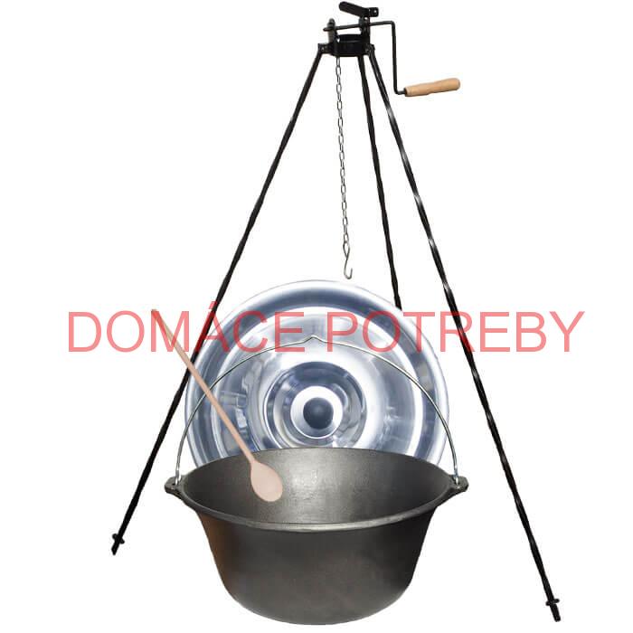 Liatinový kotlík 16 L + stojan s kladkou VAR