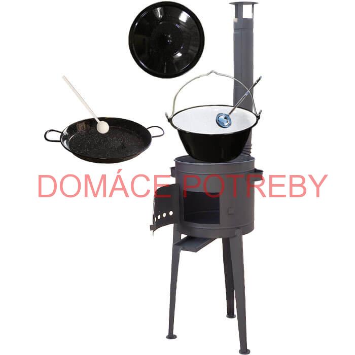 Smaltovaný kotlík 20 L (1,2 mm) + Paella smaltovaná panvica 46 cm  + žiaruvzdorná vysoká kotlina 42 PLUS 600