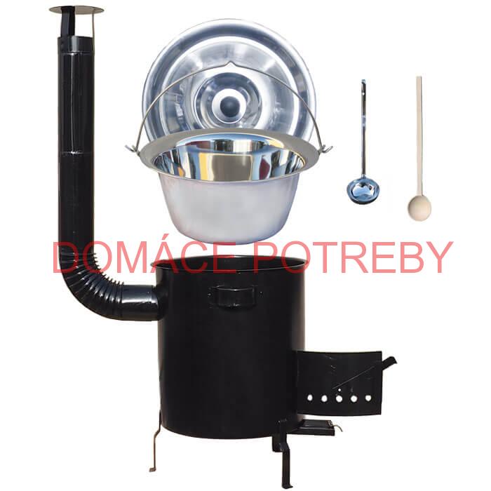 Nerezový kotlík 30 L (1,2 mm) + hrubostenná (1,5 mm) kovová kotlina 45 STRONG