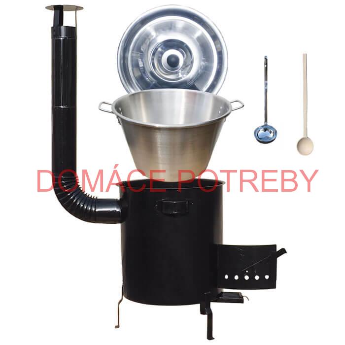 Nerezový kotol 40 L (1,2 mm) + hrubostenná (1,5 mm) kovová kotlina 45 STRONG