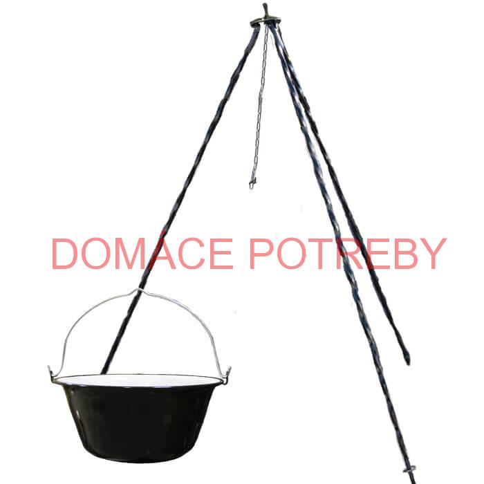 Smaltovaný kotlík 6 L + trojnožka 1 m