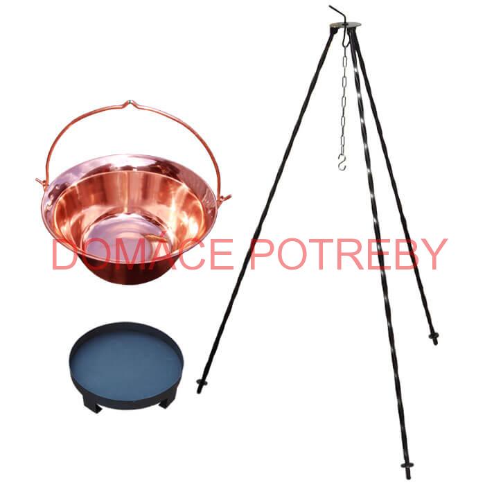 Medený kotlík 20 L (1,2 mm) + trojnožka 1,2 m + ohnisko 36 cm